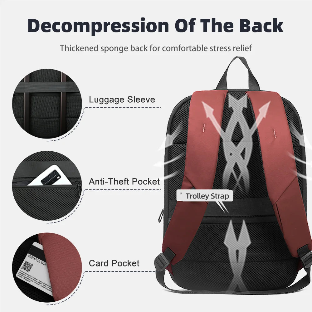 HcanKcan Fashion Men's Backpack Lightweight Expandable Backpack for Men 17.3 Inch Laptop Travel Daypack with USB Port School Bag