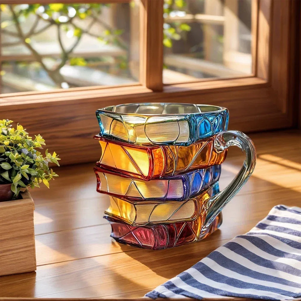Novelty 3D Painted Books Coffee Mug Creative Drinking Cup Tea Cup Collection Gifts for Literature Lovers - Luvia