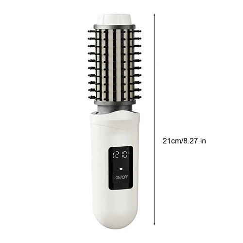 Cordless Hair Curling Iron Brush USB Rechargeable Travel Heated Round