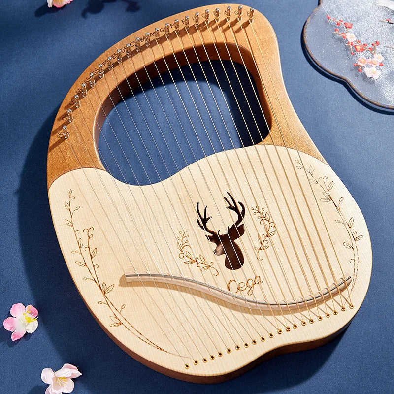 Lyre Harp 16 19 Strings Mahogany Wood Harp Piano 19 Strings Stringed Musical Instrument With Tuning Wrench Spare Strings