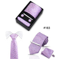 Tie Set For Men Necktie Fashion Wedding Cufflinks Box Gift Tie Clip Men Pocket Square Necktie Luxury Business Wholesale Gravatas - Luvia