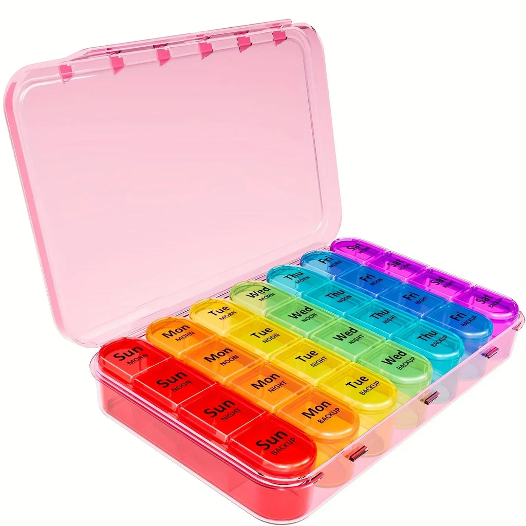Pill Organizer 4 Times a Day Pill Box 7 Day,Large Weekly Medicine Pill Organizer for Travel with Removable Individual Containers - Luvia