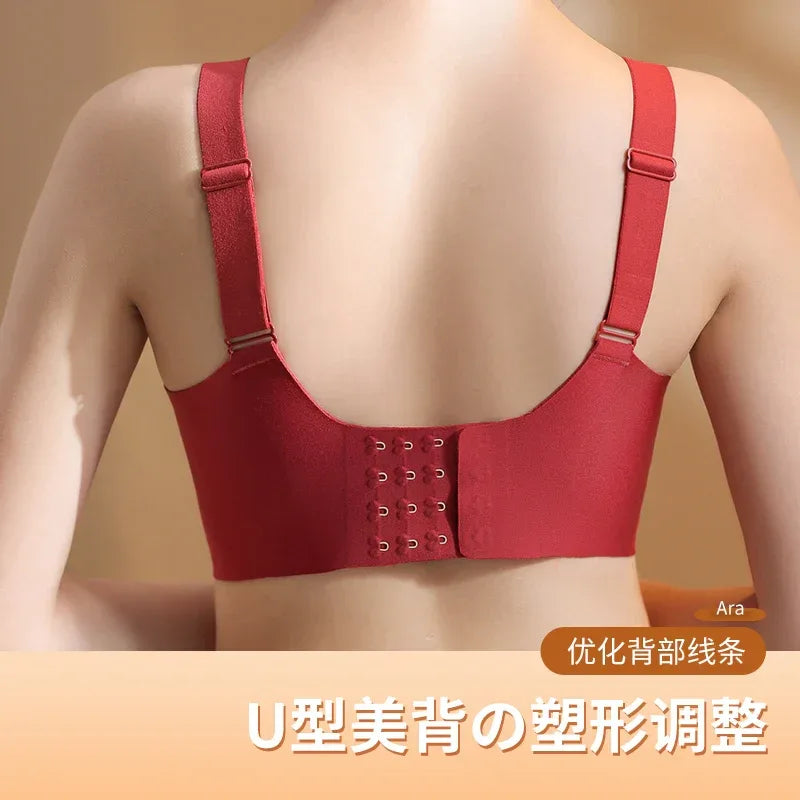 Seamless Bra for Women Plus Size Wireless Brassiere Lightly Lined Full Coverage Bra C D E Cup Sexy Bra Solid Padded Basic Femme - Luvia