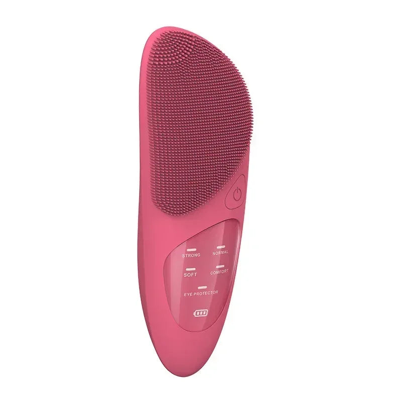 Electric Face Cleansing Brush Ultrasonic Facial Cleansing Brush Vibration Massager SkinCare Deep Pore Waterproof Silicone Brush - Luvia