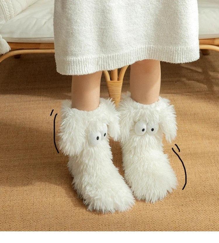 Fuzzy Socks for Women Slipper Socks Cute Animal Indoor Non-slip Floor Socks Trendy NEW Winter Warm Thickened Stockings - Luvia