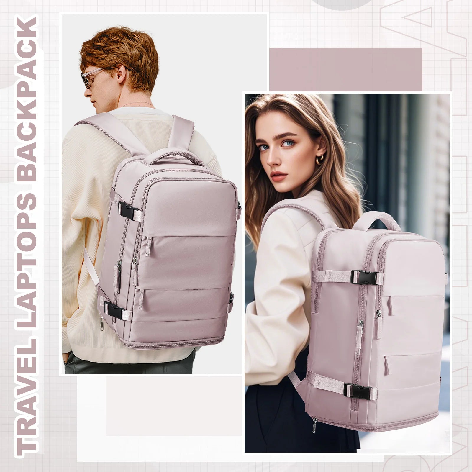 Women Men Travel Backpack , Cabin Bag Ryanair Hand Luggage 40x20x25 Travel Backpack College Bookbag Laptop Bag, eastpak rucksack