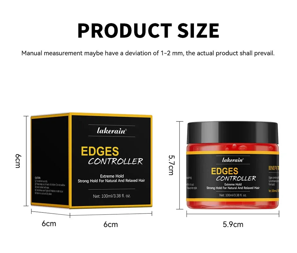 Edge Control Strong Hold Hair Gel Thick Edges Styling Gel Non-Greasy Non-Flaking No White Cast Long Lasting Supports All Hair Ty - Luvia