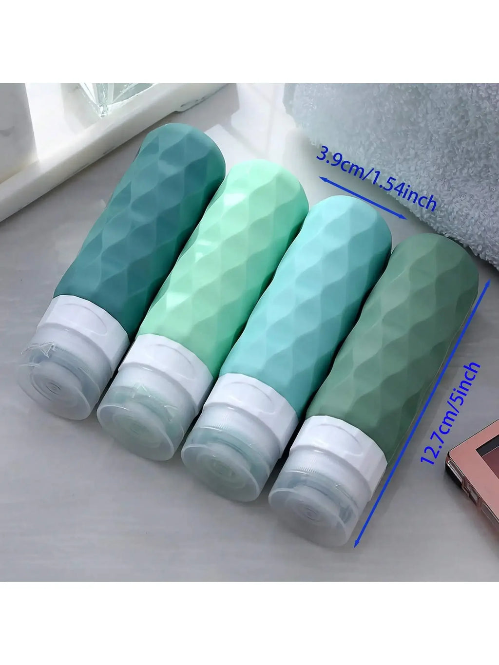 4 Pack SiliconeTravel Bottles for Toiletries, Tsa Approved 3oz Portable Travel Bottles, BPA Free Leak Proof Squeezable Travel Si - Luvia