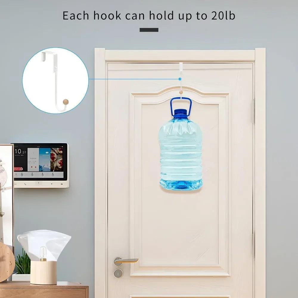 Over The Door Hooks 4 Pack Door Hanger Hooks Heavy Duty Hook Coat Rack Bathroom Kitchen Hanging Home Organization Storage Holder - Luvia