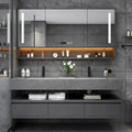 180cmLight Luxury Panel Intelligent Bathroom Cabinet Meuble Rock Salle De Bain Wood Washbasin Double Basin Bathroom Cabinet Home - Luvia