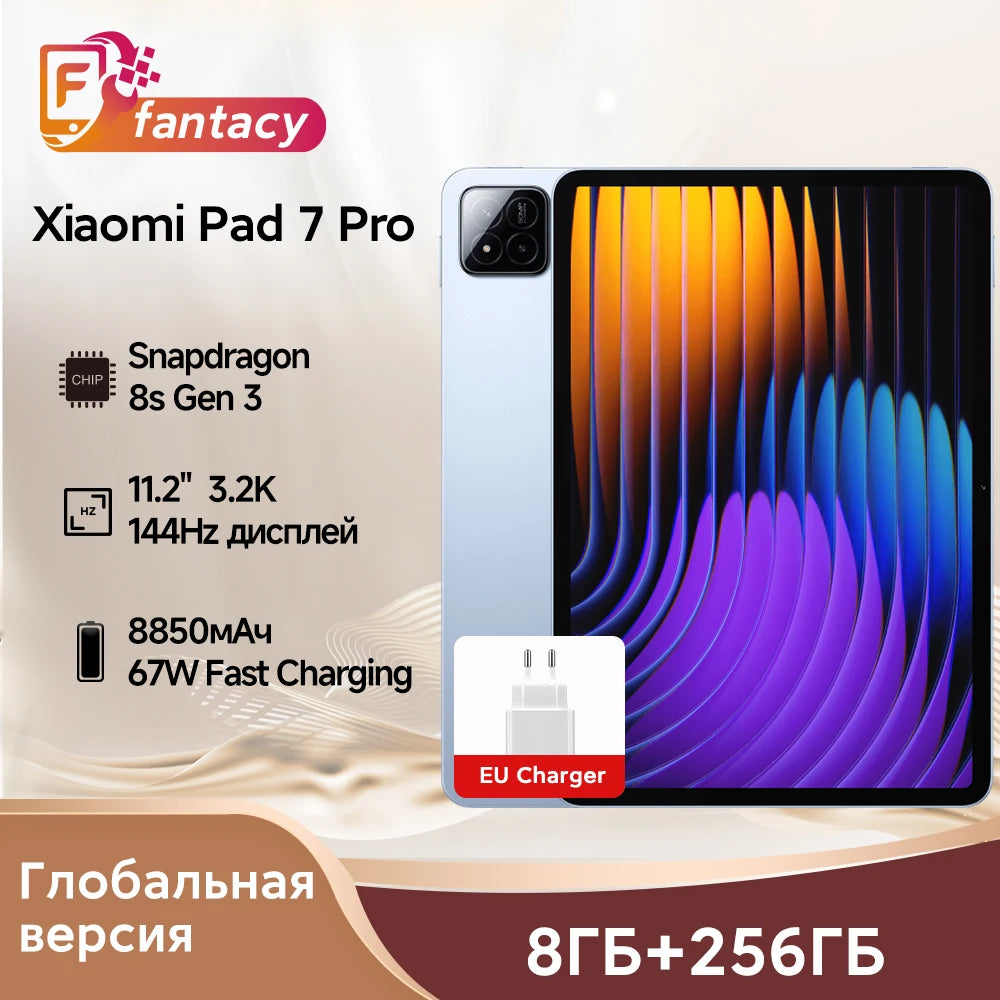Global Version Xiaomi Pad 7 Pro Snapdragon 8s Gen 3 11.2" 3.2K 144Hz Display 67W HyperCharge 8850mAh 50MP+32MP Camera