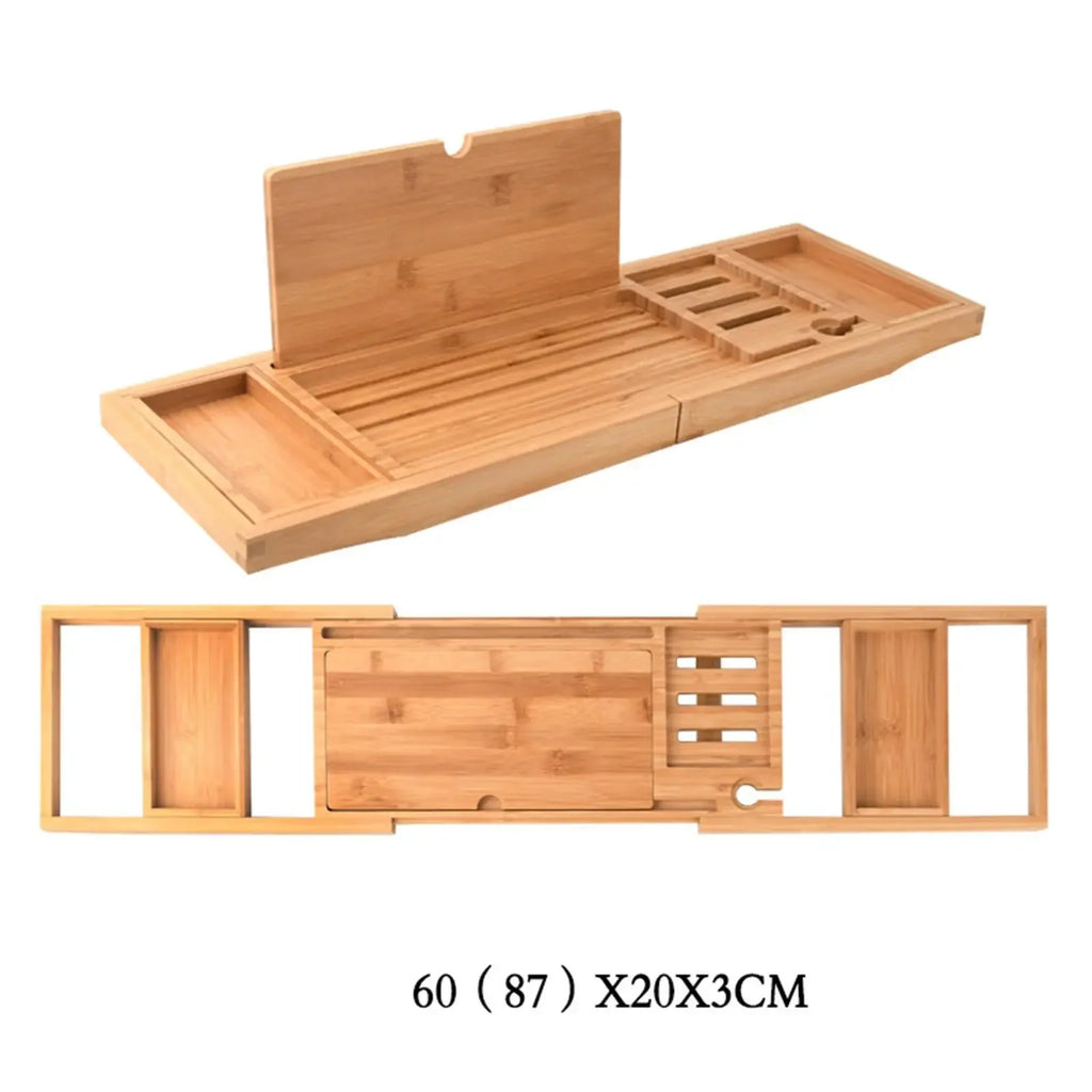 Bathtub Tray Bath Caddy Tray for Tub with Slots Holds Book,Phone ,Soap 23.62''-34.25'' Bath Tray Bathtub Stand Holder - Luvia