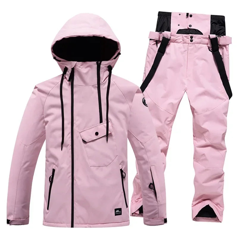горнолыжный костюм  Ski Suit Snowboarding  Outdoor Snowsuit Waterproof Windproof Ice Jackets + Strap Pants