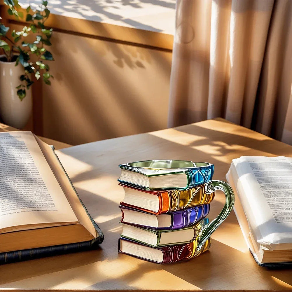 Novelty 3D Painted Books Coffee Mug Creative Drinking Cup Tea Cup Collection Gifts for Literature Lovers - Luvia