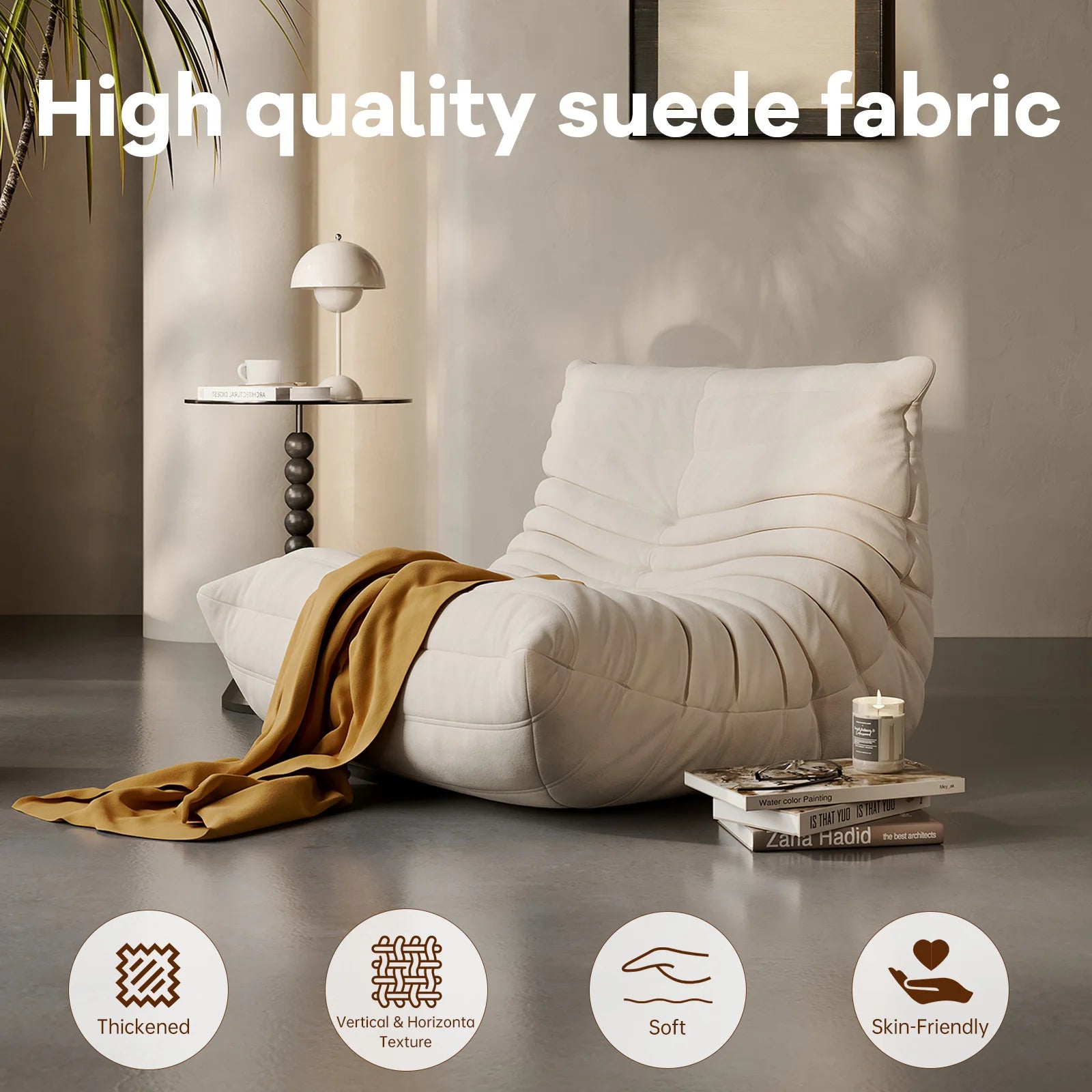 Modern Living Room, Adult Bean Bag Floor Sofa, Super Soft and Comfortable Memory Foam Lazy Sofa,  Recliner Furniture, Suitable f