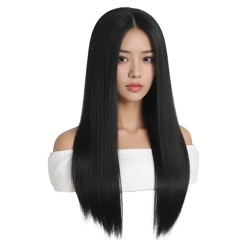 Elegant Long Straight Wig For Women - Heat Resistant Synthetic Hair For Cosplay & Halloween - Luvia
