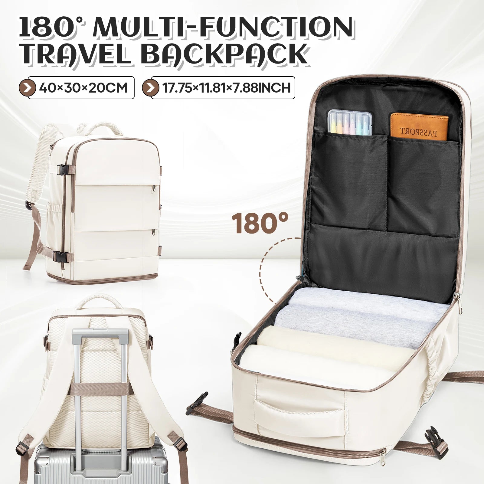 Airplane Travel Backpack 40x30x20, Hand Luggage Cabin Backpack Wizzair Carry-Ons  Commuter Bag, Multi Functional Casual Backpack