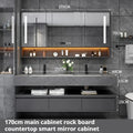 180cmLight Luxury Panel Intelligent Bathroom Cabinet Meuble Rock Salle De Bain Wood Washbasin Double Basin Bathroom Cabinet Home