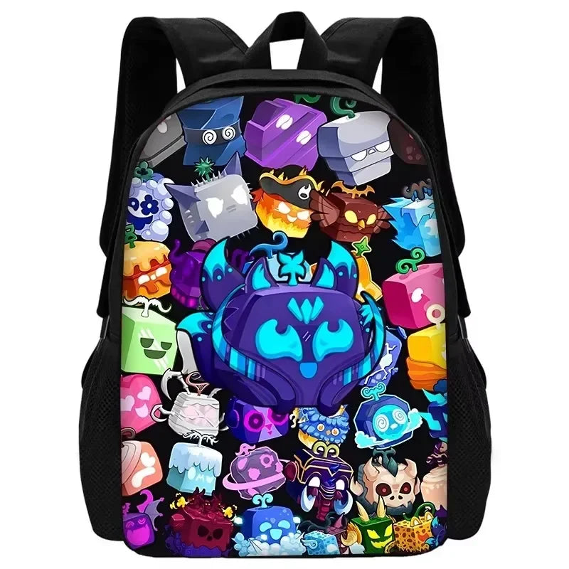 Child School Cartoon Blox Fruits Backpack With Shoulder Bag Pencil Bags School Bags for Boys Girls Best Gift