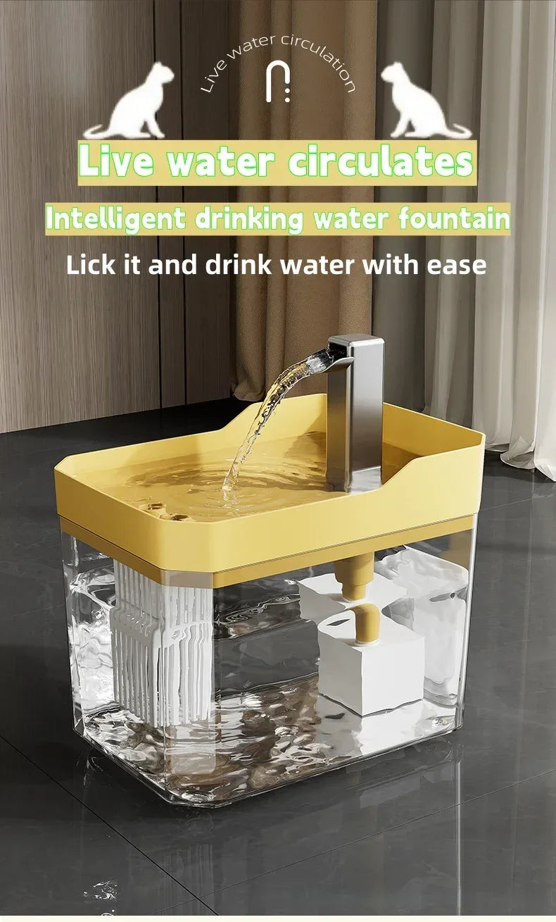 1.5L Cat Water Fountain USB Automatic Water Dispenser Live Circulation Filter Pet Drinker Quiet Pet Water Fountain Cat Small Pet - Luvia
