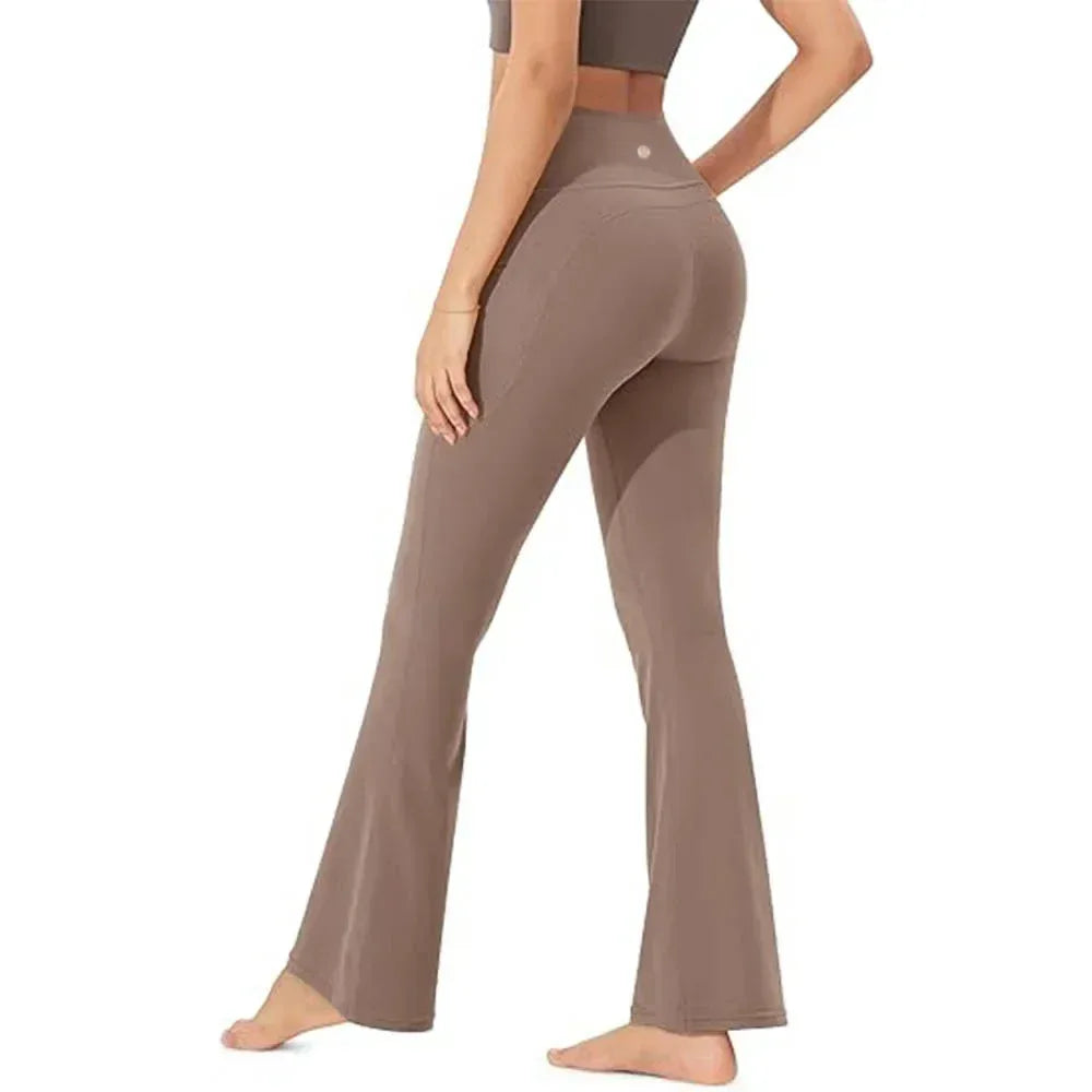 Tummy Control & Butt Lifting Flare Leggings for Tall Women, High Waisted Toning Workout Pants - Luvia