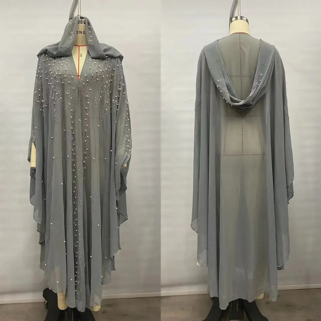 Thin Hooded Cloak Women Clothing Cape Dress Fashion Clothes Vintage Streetwear Ponchos Coats Jackets Bling Diamond Party