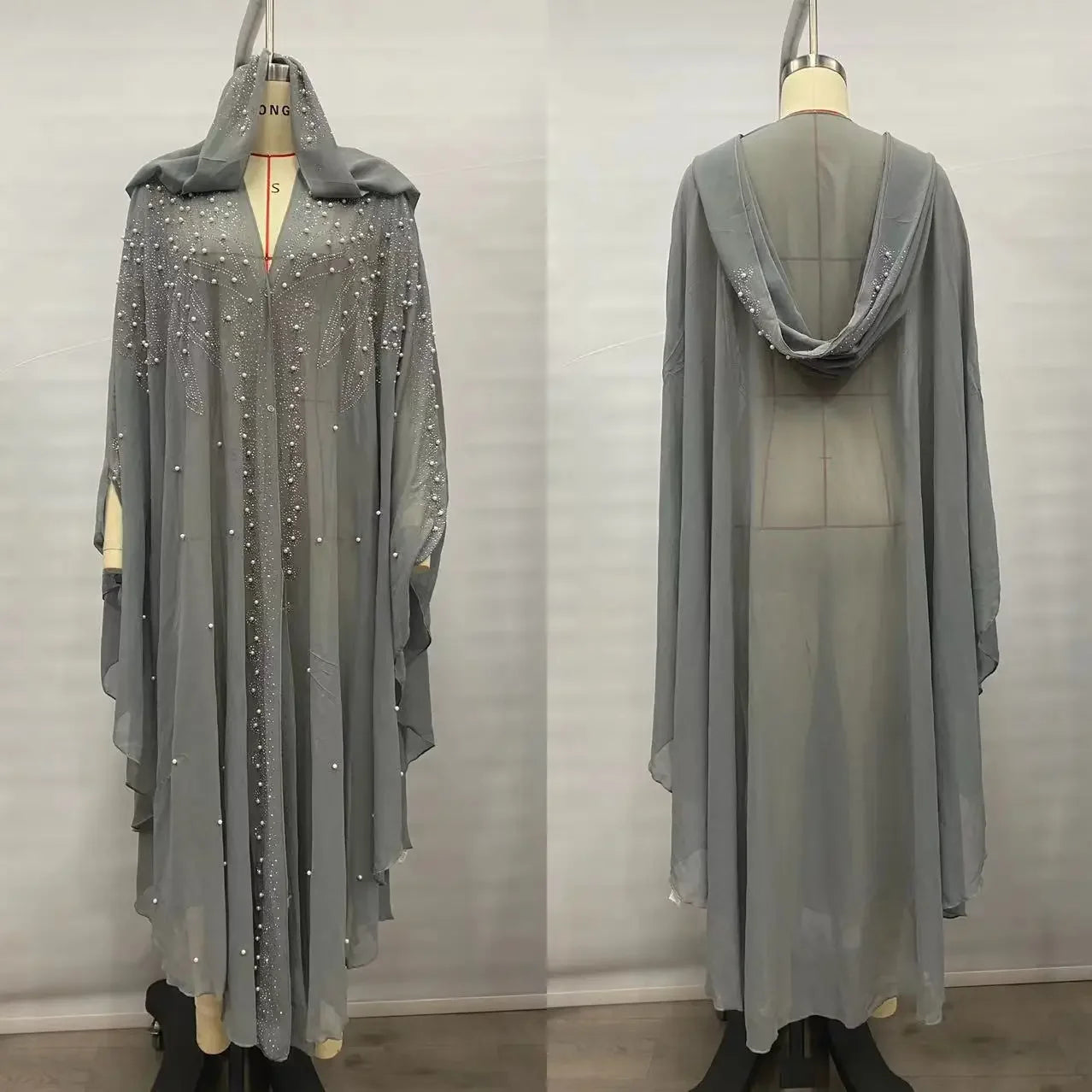 Thin Hooded Cloak Women Clothing Cape Dress Fashion Clothes Vintage Streetwear Ponchos Coats Jackets Bling Diamond Party