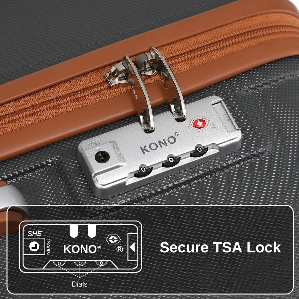 KONO 6-piece beauty case, cosmetics case, hand luggage and toilet bag travel bag and luggage set