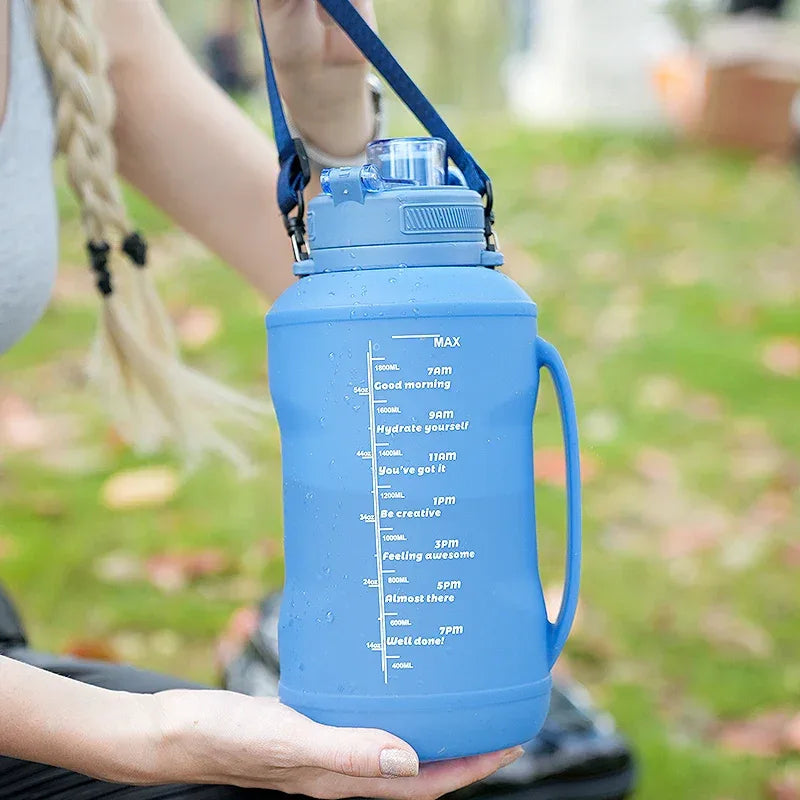 2L/64oz Silicone Water Bottles Collapsible Travel Water Bottle Roll Up Foldable Water Bottles With Straws Travel Camping Hiking - Luvia