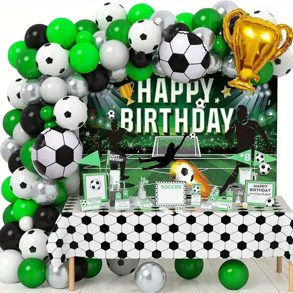 123pcs Football-themed Balloon Arch Kit Indoor Outdoor Decoration Birthday Parties Football Events Decoration Festive Supplies - Luvia