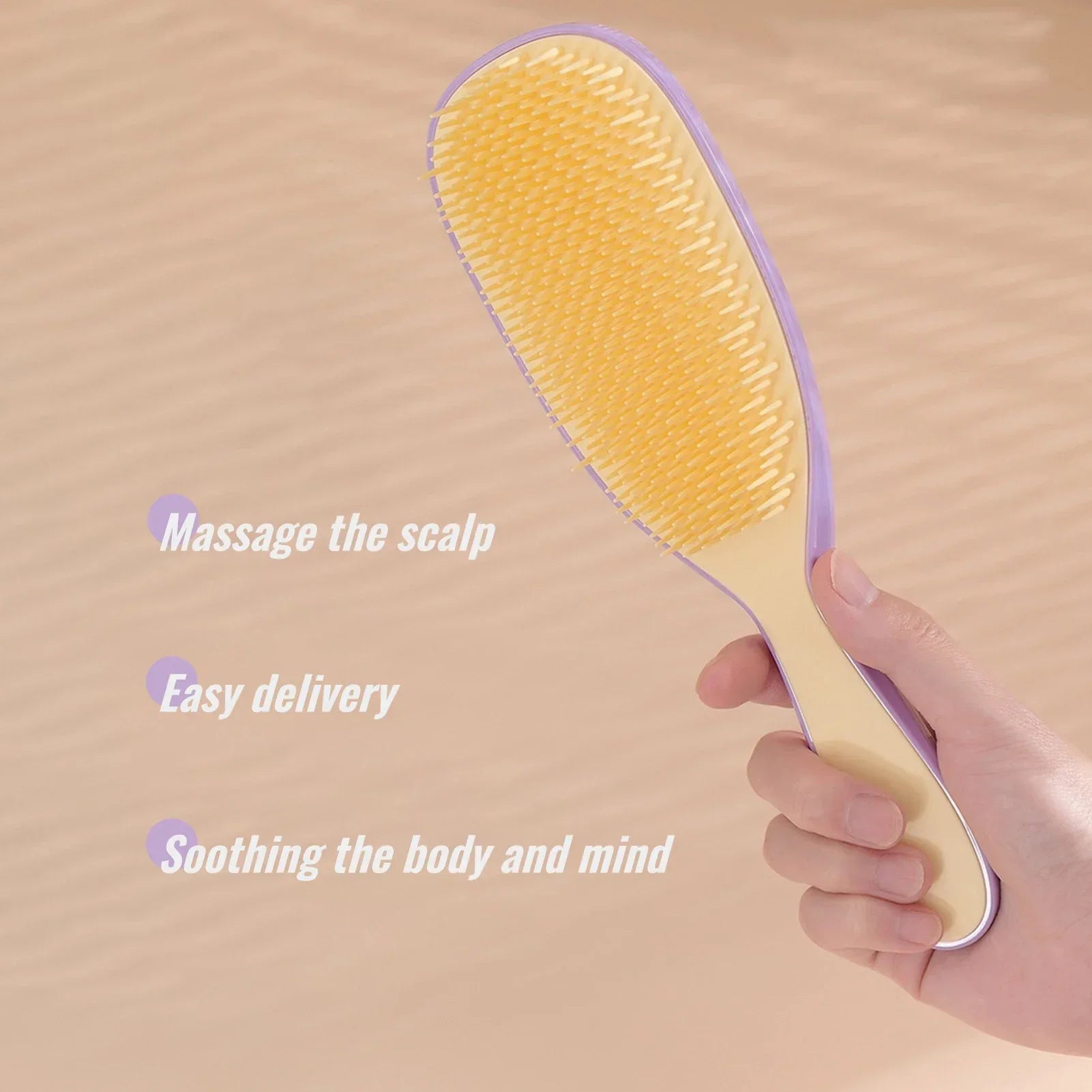 Detangler Hair Brush No Pulling or Split Ends Ultra-Soft Detangler Brush for Thick Curly Hair - Luvia