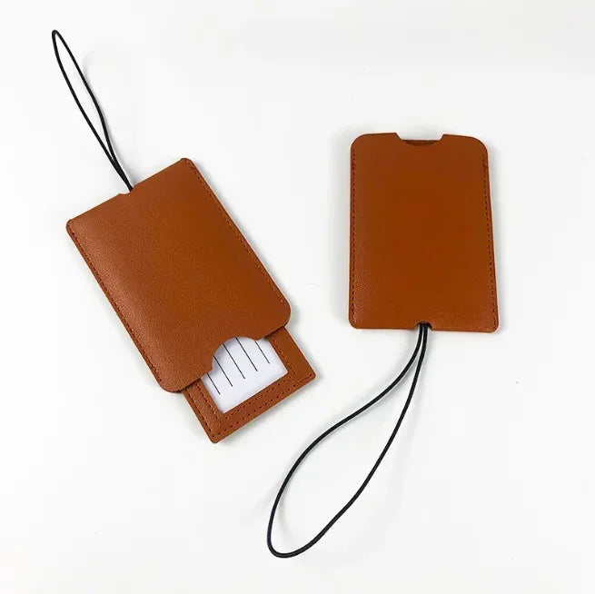 Pu Leather Luggage Tags Women Man Suitcase Bag Bag Tags for Luggage Name ID Address Holder Baggage Label Travel Accessories - Luvia