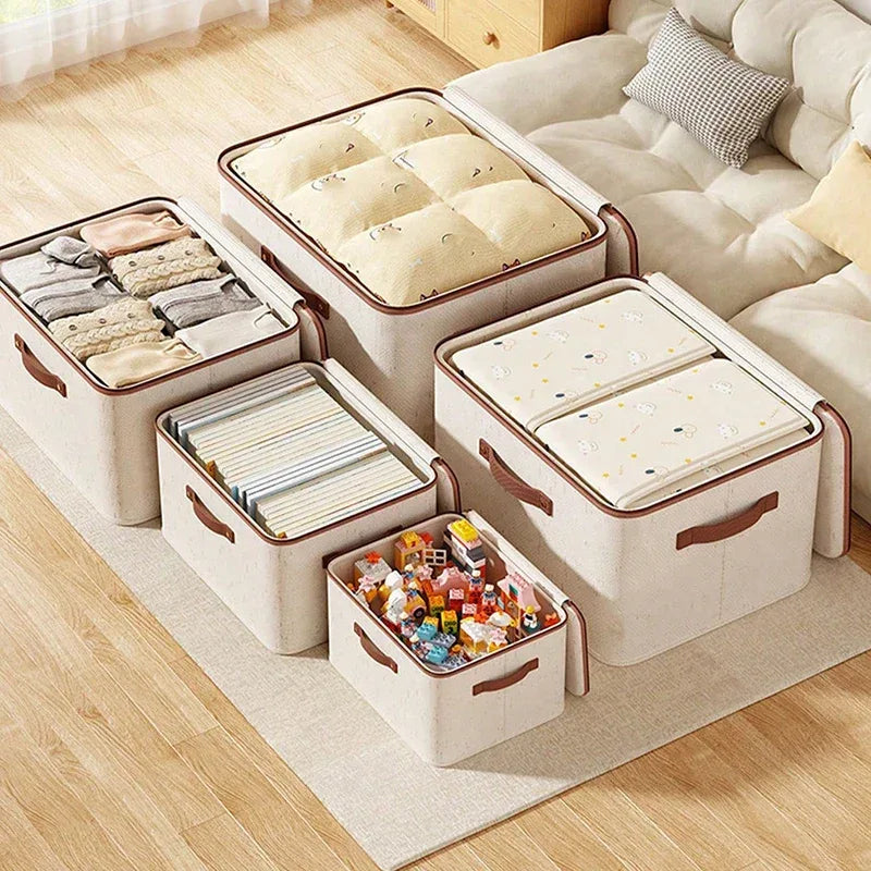 Foldable Clothes Storage Box, Closet Organizer Container with Handle and Zipper,Suitable for Wardrobe, Closet,Blanket (Washable) - Luvia