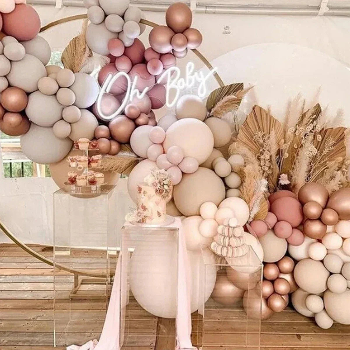 Blush Retro Pink Ivory White Balloons Garland Arch Kit for Birthday Party Wedding Baby Shower Decorations Party Supplies - Luvia