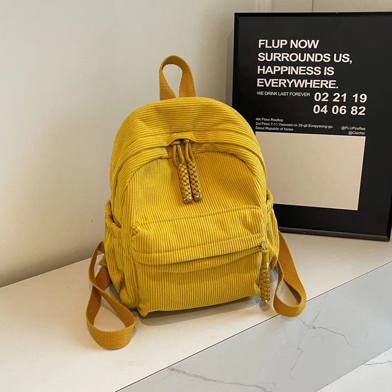 Shoulder Bag for Women Backpack Fashion Corduroy Student Backpack Travel Backpack Cute Backpacks Back To School Bags Mochila Sac