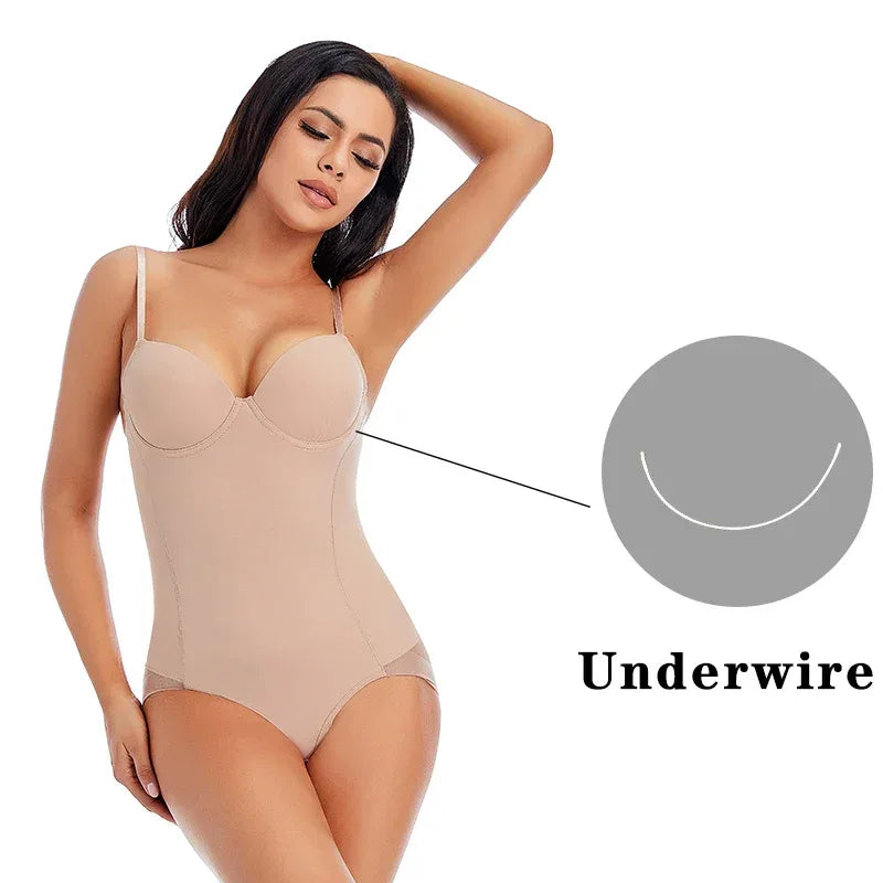 Bodysuit Women Shapewear Body Shaper With Cup Compression Bodies Belly Sheath Waist Trainer Reductive Slimming Underwear - Luvia