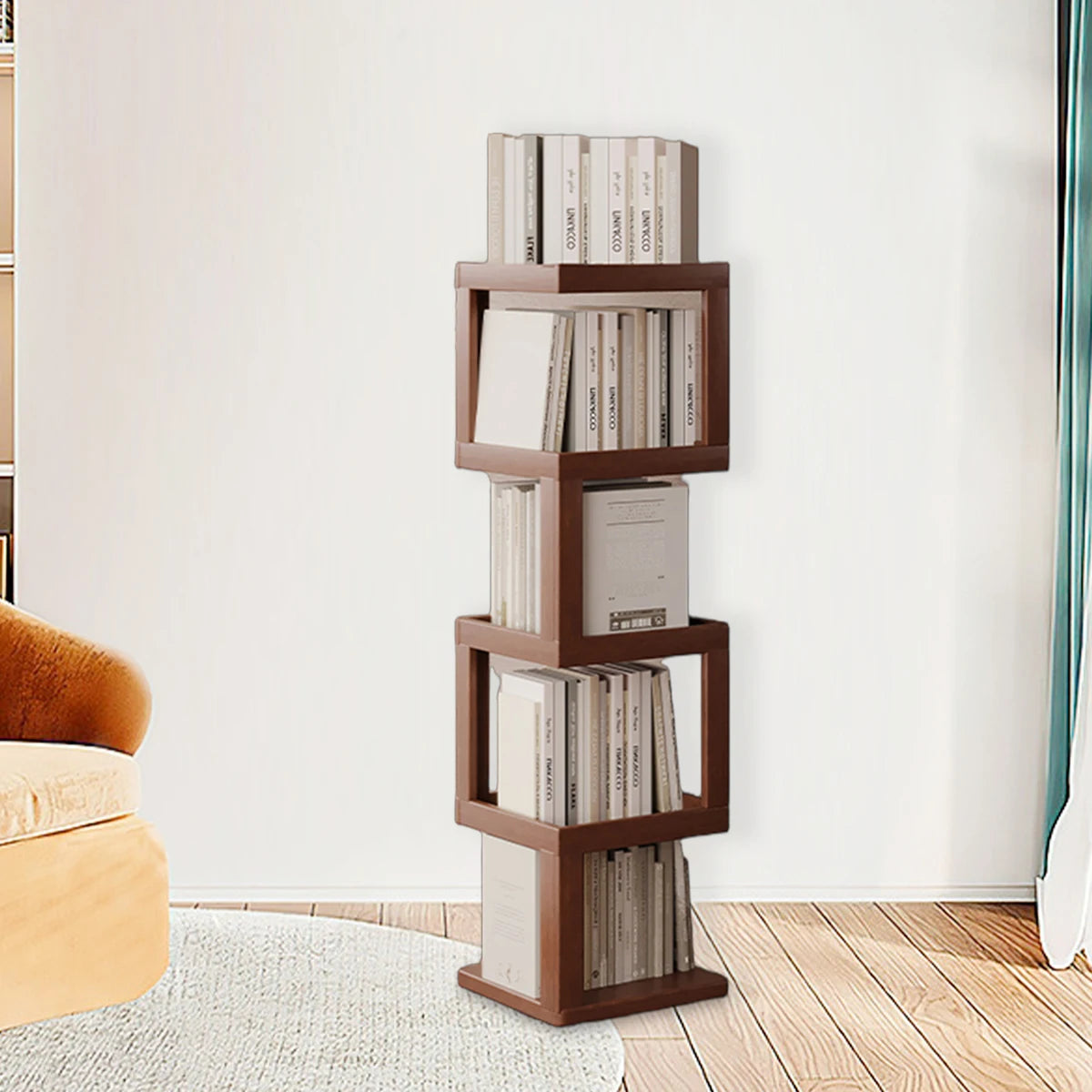Multi-Tier Bamboo Storage Side/Bedside Table - 3/4/5 Tier Modern Nightstand for Bedrooms & Living Rooms (Small Spaces)