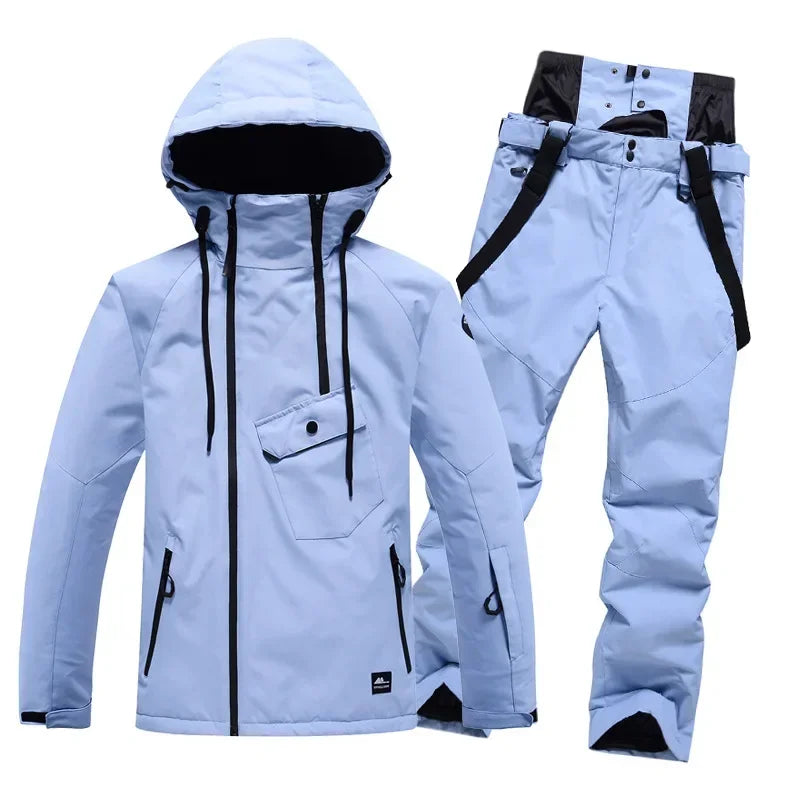 горнолыжный костюм  Ski Suit Snowboarding  Outdoor Snowsuit Waterproof Windproof Ice Jackets + Strap Pants