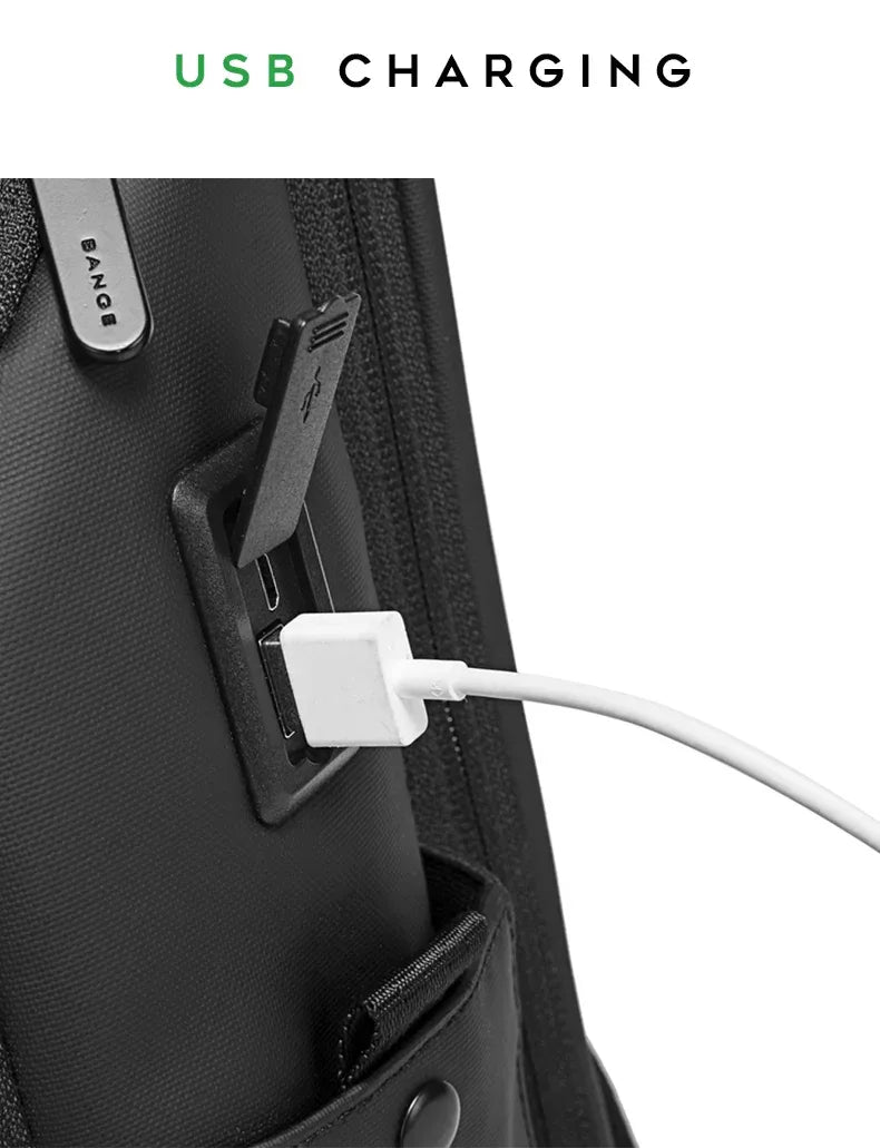 BANGE Business USB Charging Smart Backpacks Fits 15.6 Inch Laptop Commute Backpack WaterProof Carry On Bag for Men Travel Bags - Luvia