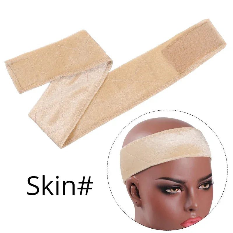 5.5cm Width Non-slip Wig Grip Headband Soft Velvet Hair Band For Fastern Wig Adjustable Wig Band For Women Black Scarf Head 1Pcs - Luvia