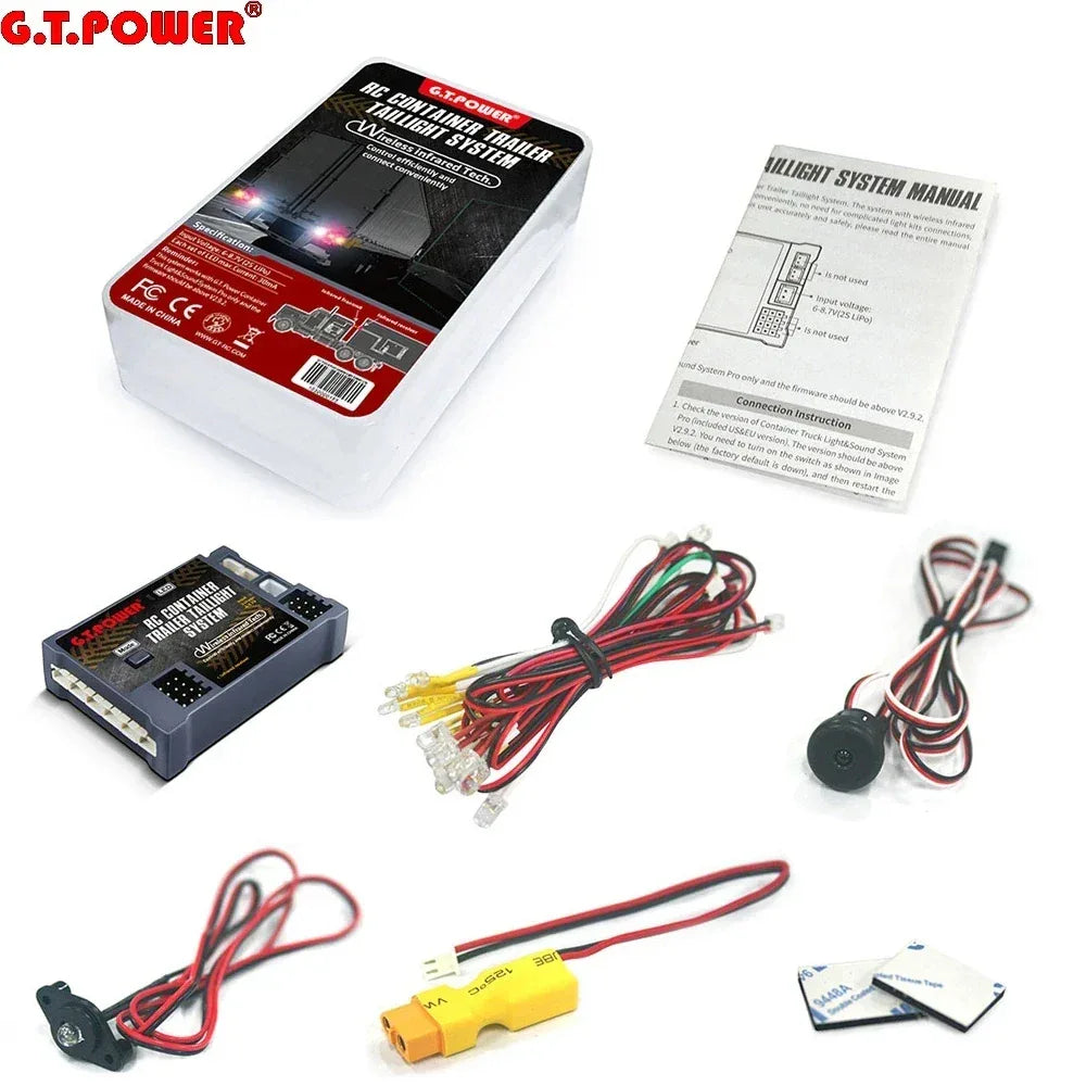 G.T.POWER Container Truck Lighting and Voice Vibration System Pro 30A For Tamiya RC4WD Tractor RC Truck Trx4 Toys New Year Gift - Luvia
