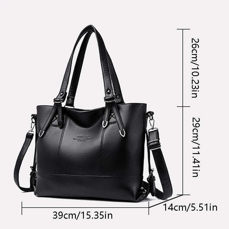 high-capacity Style Tote Bags for Women PU Leather Single Shoulder Underarm Bag Luxury Designer Handbags Travel Expanding wallet