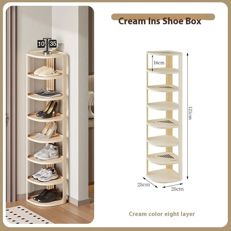 Multi layer shoe rack, space saving, household simple shoe cabinet, economical, door crevice, large capacity storage rack