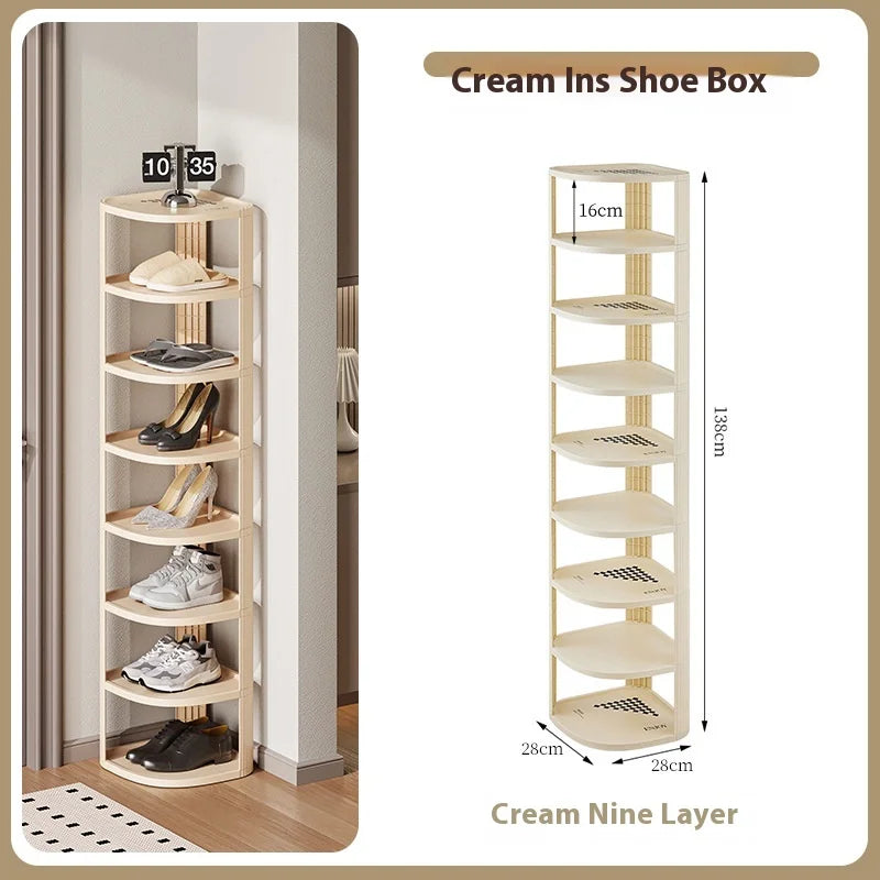 Multi layer shoe rack, space saving, household simple shoe cabinet, economical, door crevice, large capacity storage rack