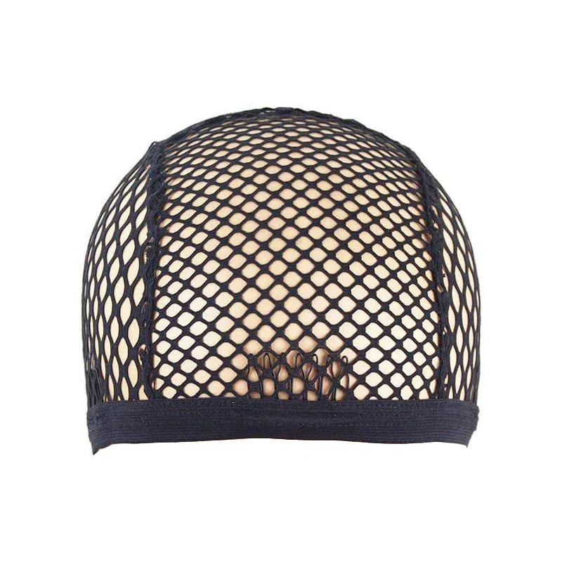 Wig Cap Black Stretchable Crochet Wig Cap with 4 Hair Clips Mesh Braided Wig Cap for Making Wig - Luvia