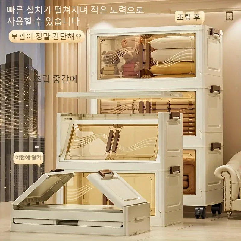 Foldable Storage Box with Clear Door - Spacious, Durable, and Easy-to-Assemble - Ideal for Organizing Clothes, Books, Toys, and - Luvia