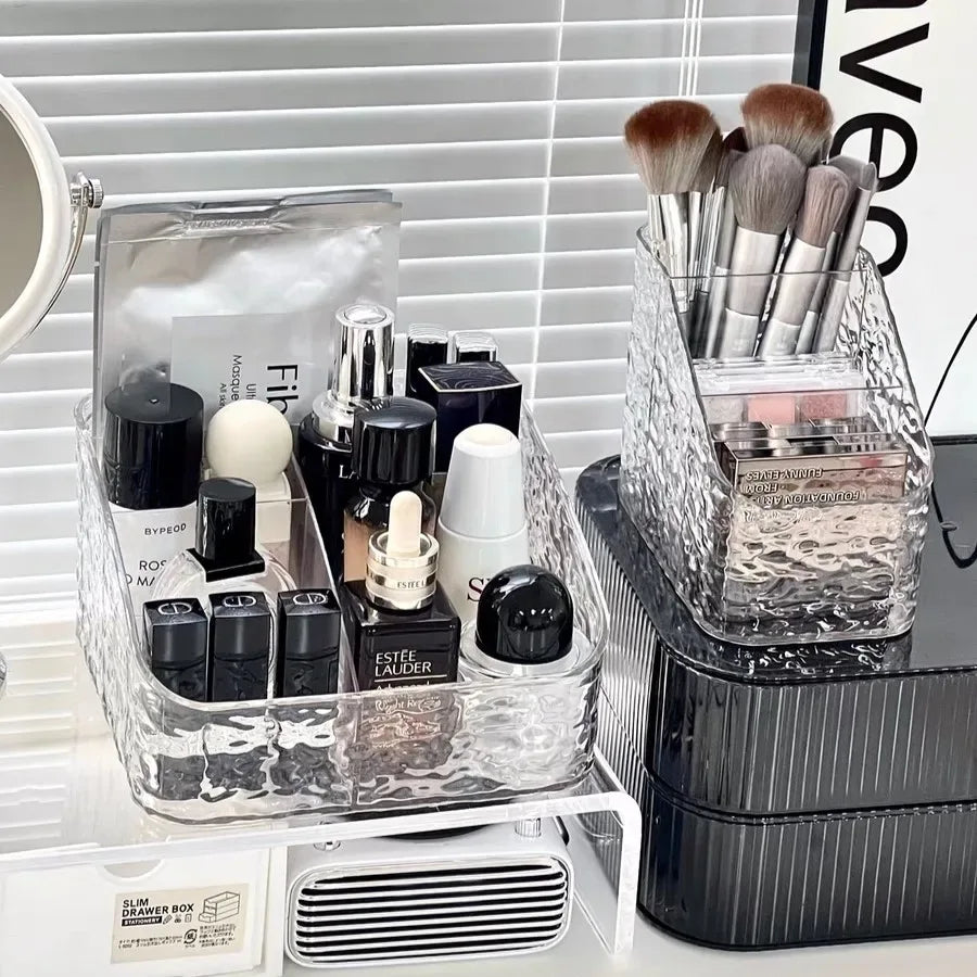 Cosmetic Organizer For Vanity Makeup Organizer Clear Acrylic Cosmetic Storage Box Perfume Holder Skincare Organiser For Lipstick - Luvia