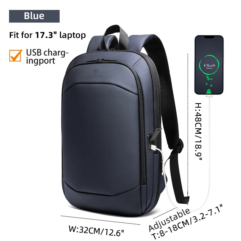 HcanKcan Fashion Men's Backpack Lightweight Expandable Backpack for Men 17.3 Inch Laptop Travel Daypack with USB Port School Bag