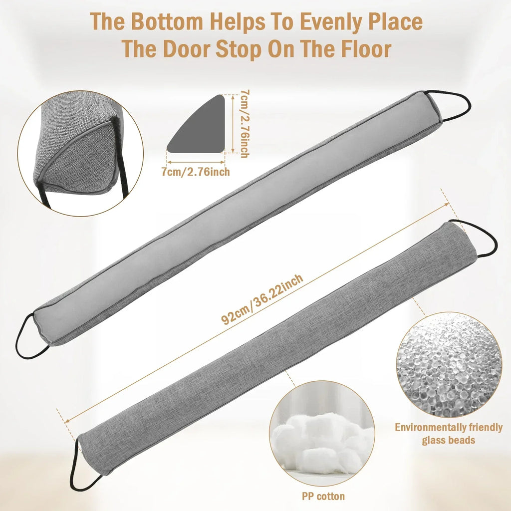 1/2Pcs Under Door Draft Stopper 92cm Heavy Triangular Duty Door Draft Blocker with Hanging Loops for Under Door Noise Blocker - Luvia