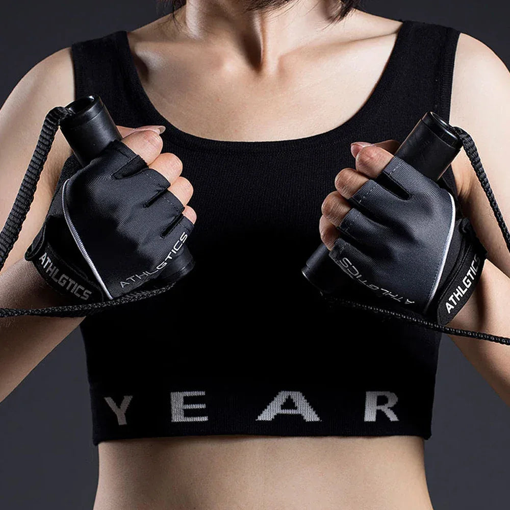 1Pair Breathable Cycling Gloves Workout Gym Gloves for Men Women Weight Lifting Fingerless Gloves Training Exercise Fitness - Luvia